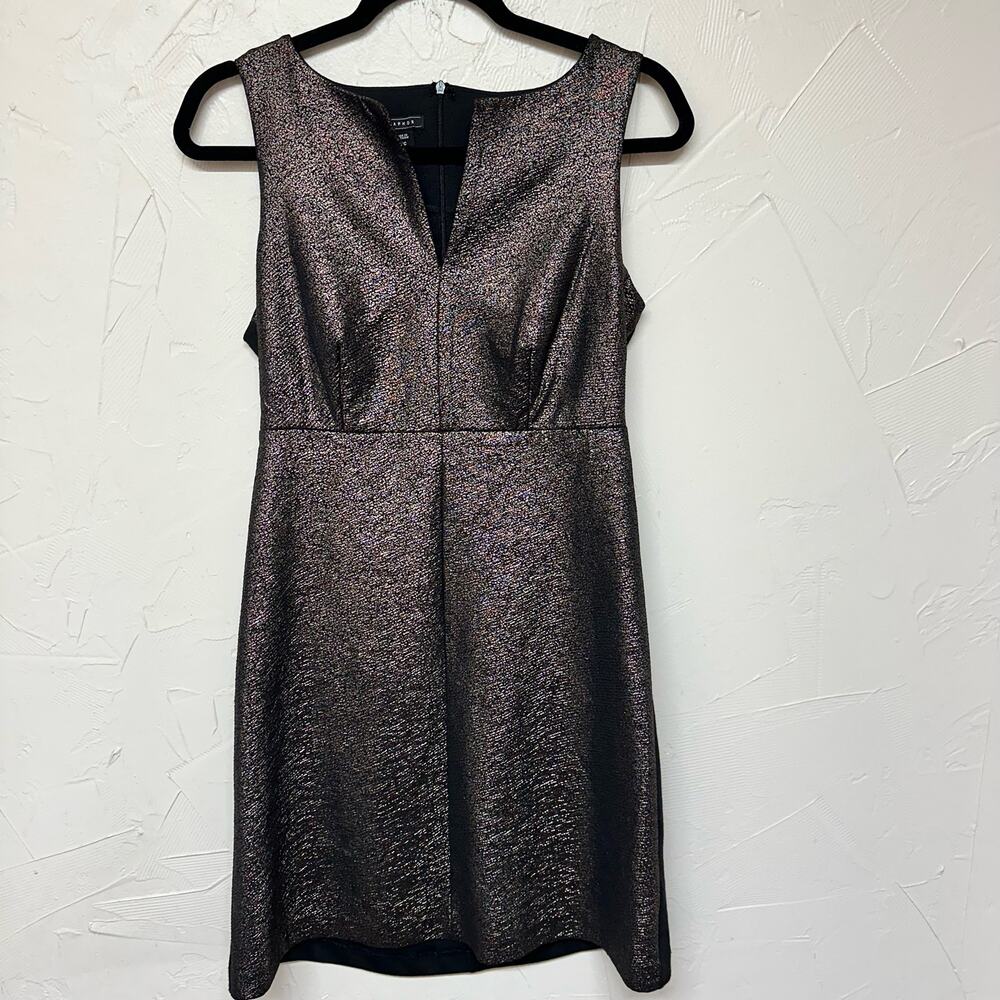 Metaphor Metallic Front Two-Tone Dress Size Small